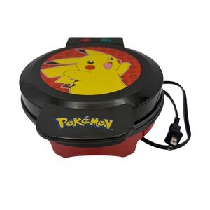 Pokemon Pikachu Waffle Maker Red Black Non-Stick Electric Griddle WMI-POK-PIK